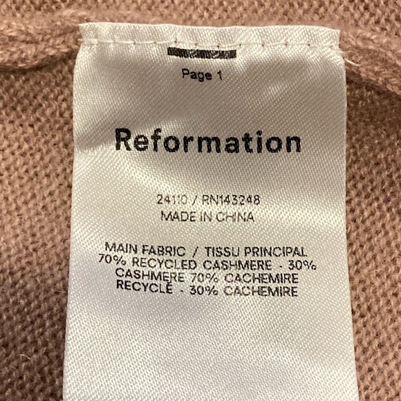 NWT Reformation Tan Caitlin Cashmere Tank and Jogger Set - Sz S - Picture 7 of 8